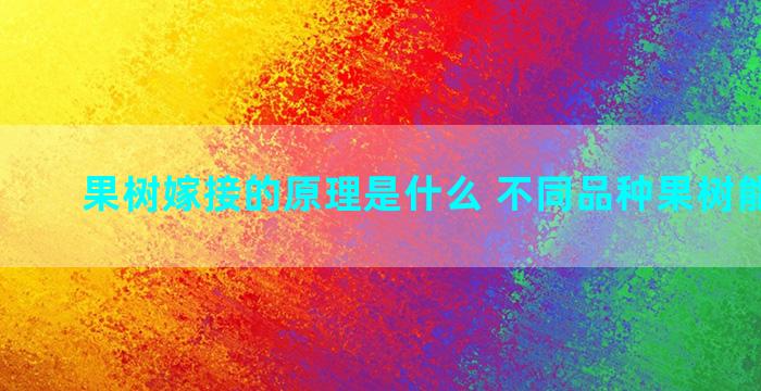 果树嫁接的原理是什么 不同品种果树能嫁接吗